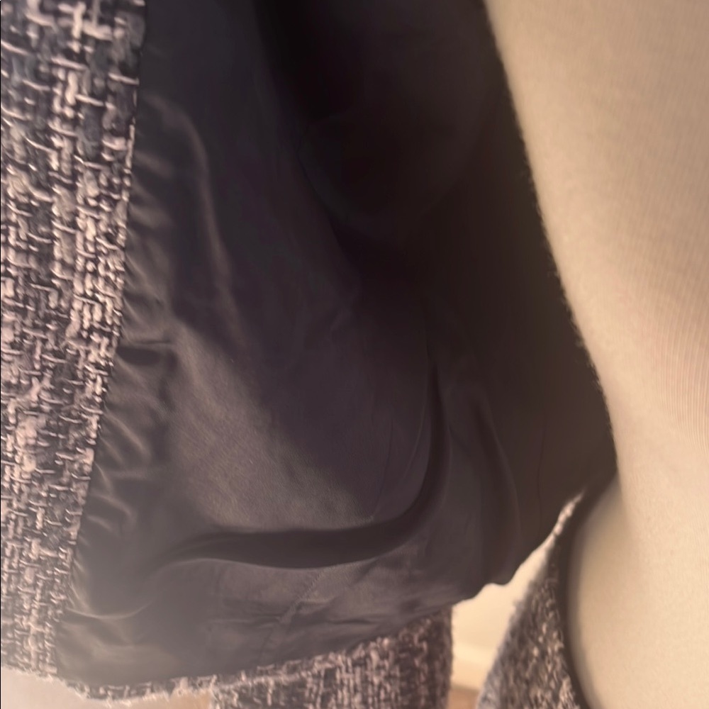 Brooks Brothers Black and White Tweed Blazer with Zipper Closure - Picture 7 of 14